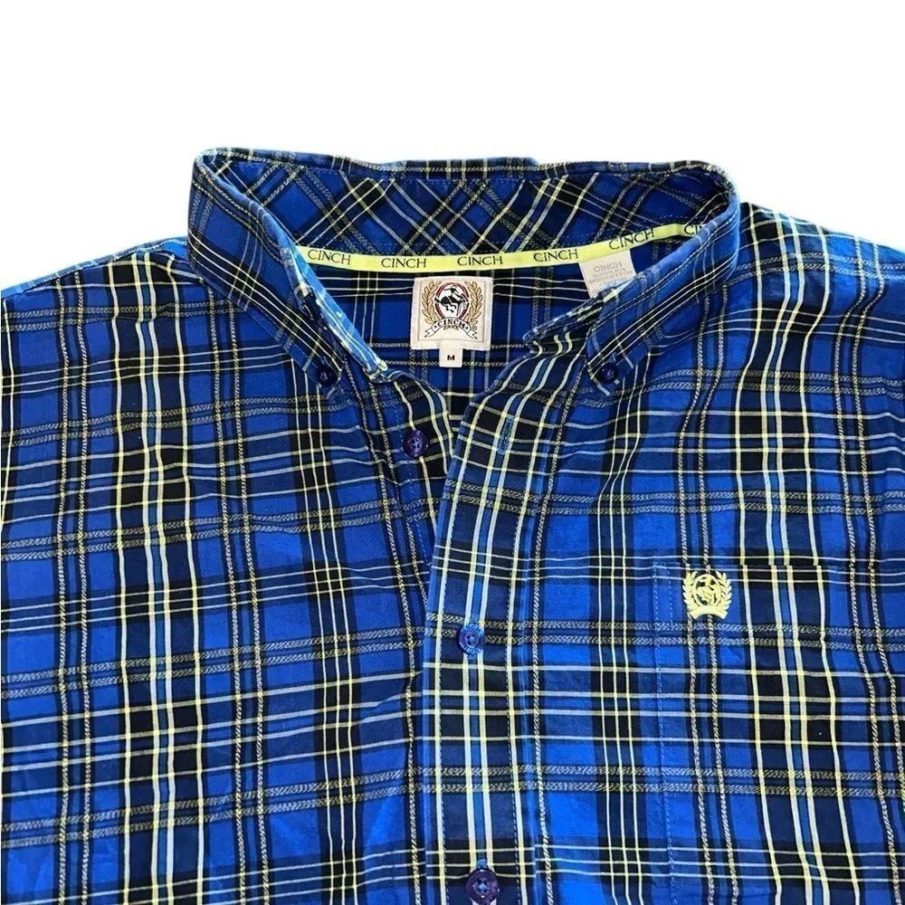 Cinch Men's Blue and Yellow Plaid Shirt